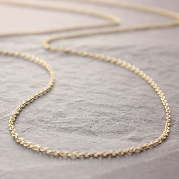 28" Dainty Gold Necklace, 14k gold filled, chain necklace, thin (z 405-1gd-sp) - Picture 4 of 6